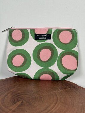 Clinique Marimekko Pink Green Flower Toiletry Makeup Pouch